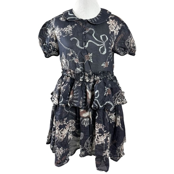 UO Kimchi Blue Coquette Ethereal Vintage Inspired Ruffle Sheer Mini Dress Small - Picture 4 of 11